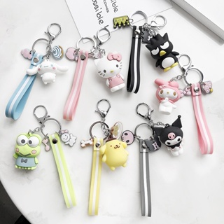 Sanrio Hello Kitty Melody Keroppi Badtz Pom Purin Canela Kuromi Anéis Chaveiros Para Mulher Porta-Chaves Decoração em Oferta na Shopee