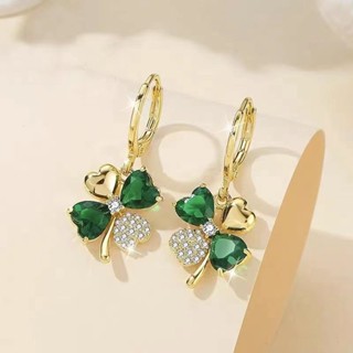 Brincos De Quatro Estações Requintados De Grama Verde Folhas Pequenos Flores , Moda Versátil , Alta Grau , Únicos
