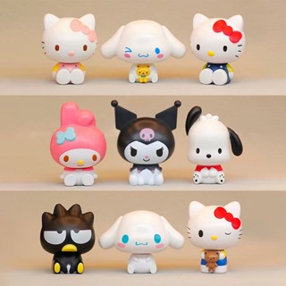Sanrio Anime Conjunto De Decoração De Bolo Figura De Feliz Aniversário Para Crianças Números De Ação