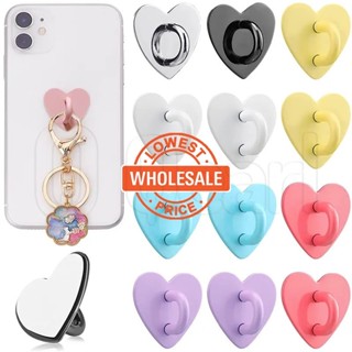[Venda Por Atacado] Telefone Celular Em Forma De Coração De Metal Suporte De Fivela De Anel/Portátil Encanto Acessórios De Bricolagem Pingente De Gancho Auto-Adesivo Com Lisa E De Cuidado