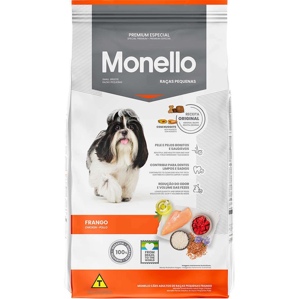 Ração Monello Cães Frango Raças Pequenas 1kg