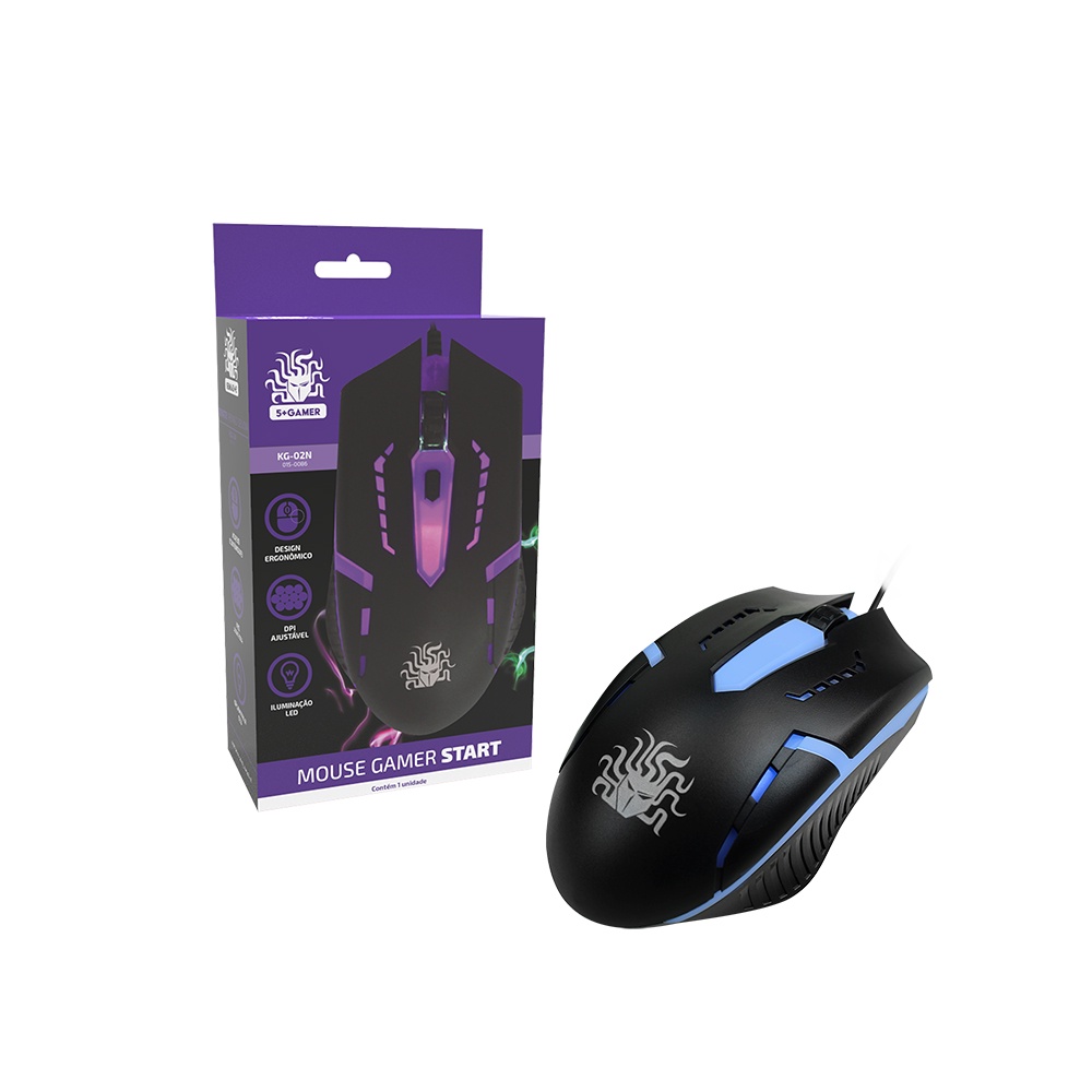 Mouse Gamer 1200 Dpi Ajustável - Ótico Com Fio Luz Led