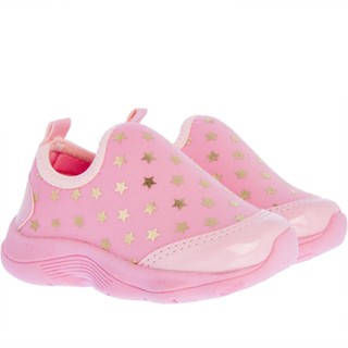 Tênis Infantil Gabrielinha Estrelas Tecido Verniz Rosa