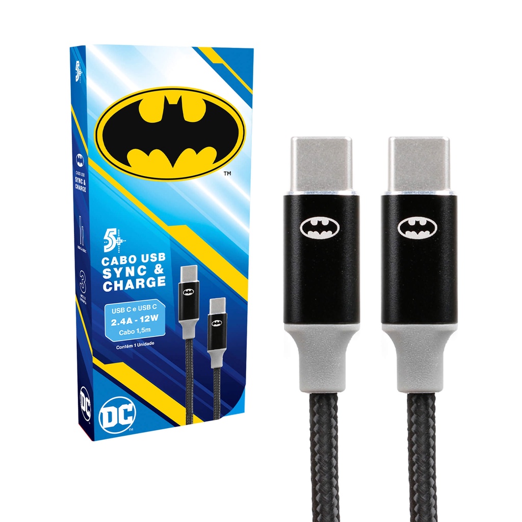 Cabo Carregador Rápido Turbo Usb-C Tipo C Batman - Original