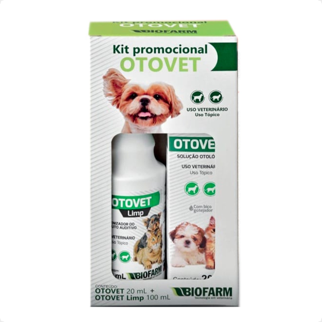 Kit Solução Limpeza Otovet Biofarm para Cães e Gatos - Kit em Oferta na Shopee