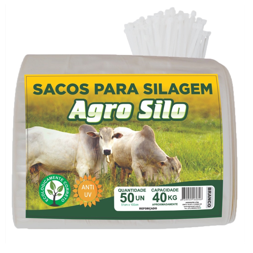 Sacos De Silagem BR 51x100 C/lacres Agro Silo - 50 Unid em Oferta na Shopee