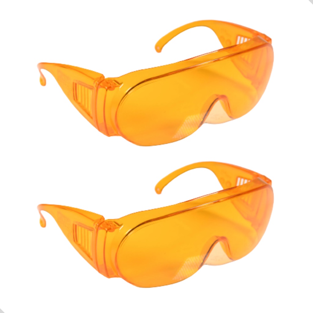 2 Óculos Sobrepor Lente Laranja Bloqueia Luz Azul Uva Uvb em Oferta na Shopee