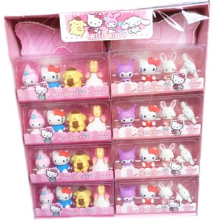 Conjunto Apagadores Sanrio Hellokitty My Melody Kuromi Cinnamoroll De Borracha Macia Material Escolar Artigos De Papelaria Para Estudantes
