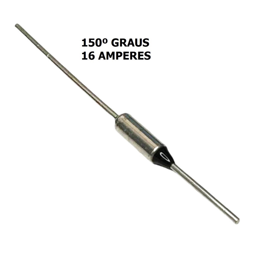 KIT 5 PÇS - FUSIVEL TERMICO 16 AMPERES - 150 GRAUS - 250V