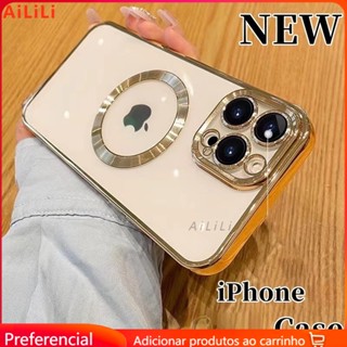 Nova Eletrodeposição de Luxo Filme Transparente Ouro e Furo de Luxo Estojo Flexível Adequado para iPhone 14Por MAX 11 12 13 Pro MAX X XS XR 7 8 mais Proteção Resistente a Choques da Lente da Câmera