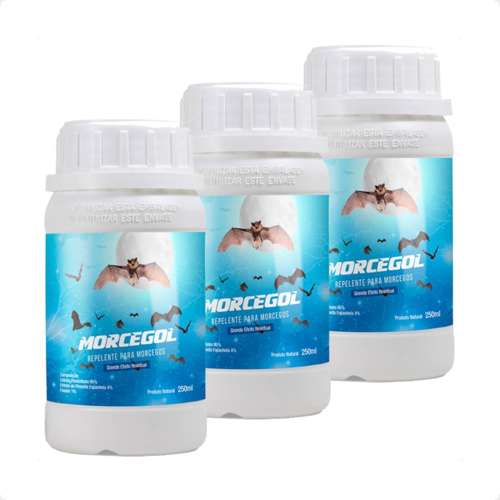 Kit 3 Morcegol Repelente para Morcegos - 250 mL em Oferta na Shopee
