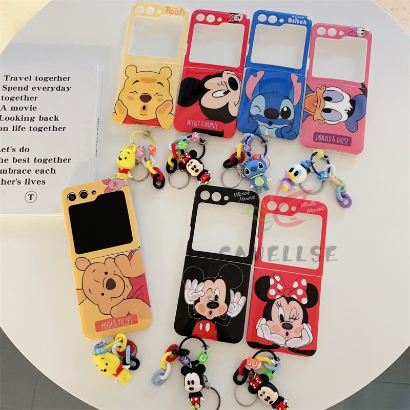 Moda Slim Cartoon Urso Rato Pato Com Pingente Capa De Telefone Samsung Galaxy Z Flip 5 4 6 7 Traseira À Prova De Choque em Oferta na Shopee