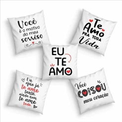 Mini Almofada Dia dos Namorados Amor Te Amo 20 x 20cm