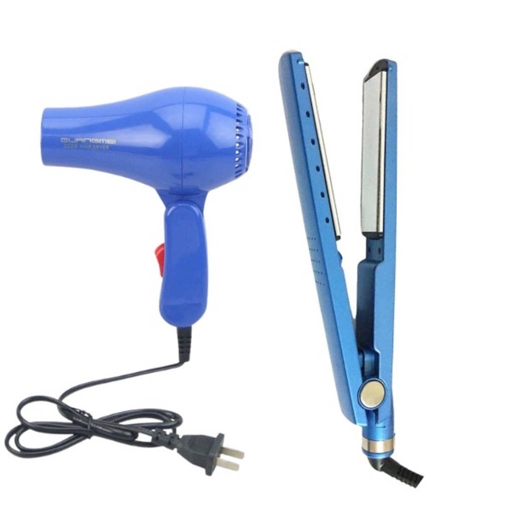 Dobrável Secador Kit e Chapinha de Cabelo Nano Titanium 450°