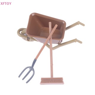 XFTOY 3pcs/set 1 : 12 Ferramenta De Jardinagem De Campo Casa De Bonecas Miniatura Carrinho De Construção HOT