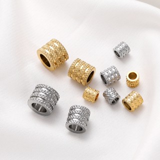 St. kunkka 10pcs 5 /6 /8 /10mm Contas de Aço Inoxidável Contas de Aço Inoxidável Cor de Aço Inoxidável Grandes Furos Espaçadores para Colar de Bricolagem Pulseira