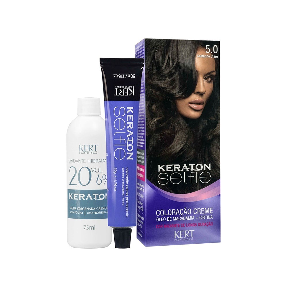 Tintura Keraton Selfie 5.0 Castanho Claro em Oferta na Shopee