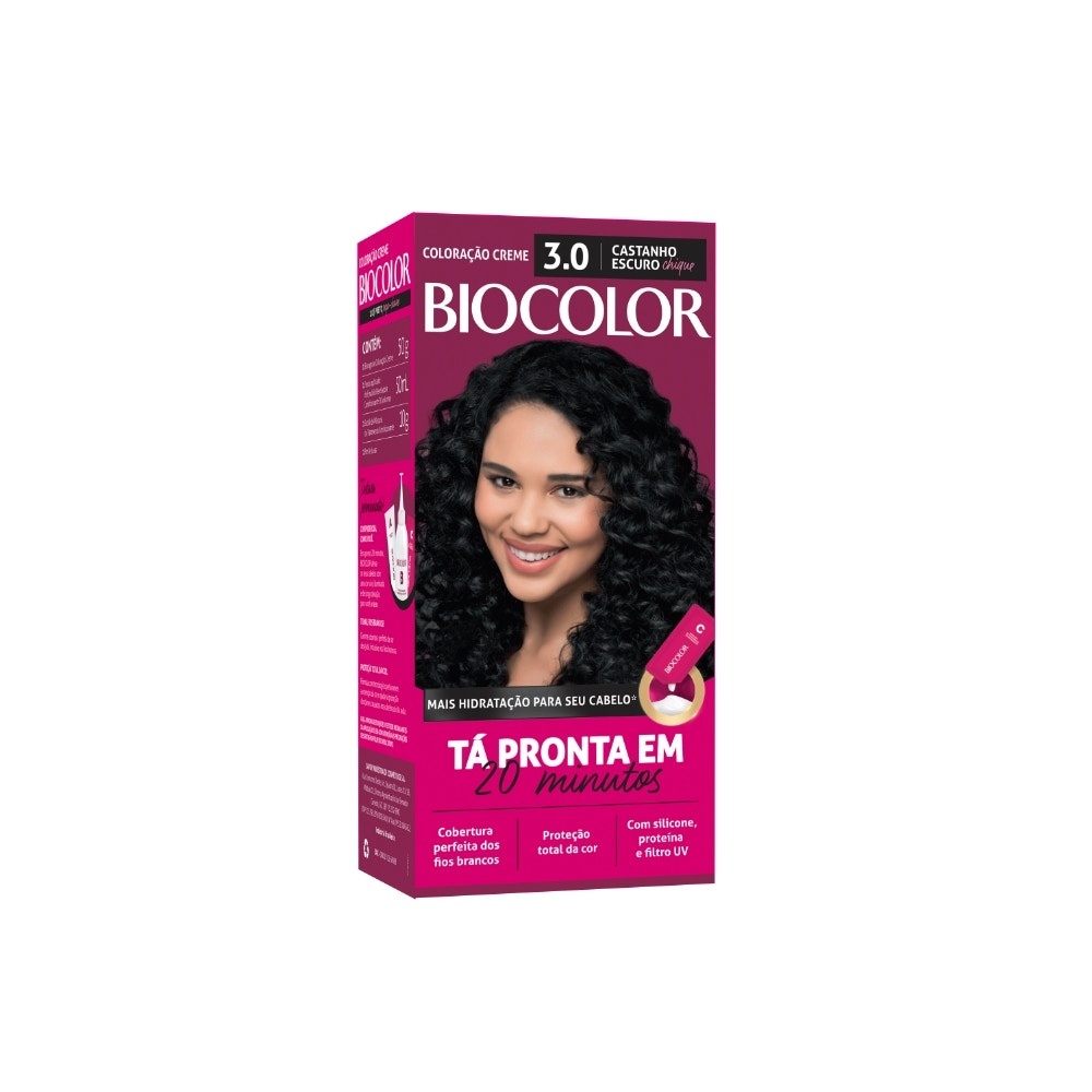 Tintura Biocolor Mini Kit 3.0 Castanho Escuro em Oferta na Shopee