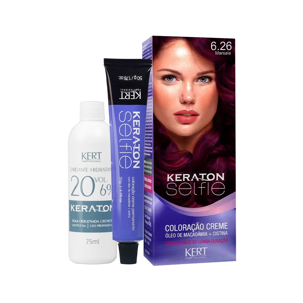 Tintura Keraton Selfie 6.26 Marsala em Oferta na Shopee