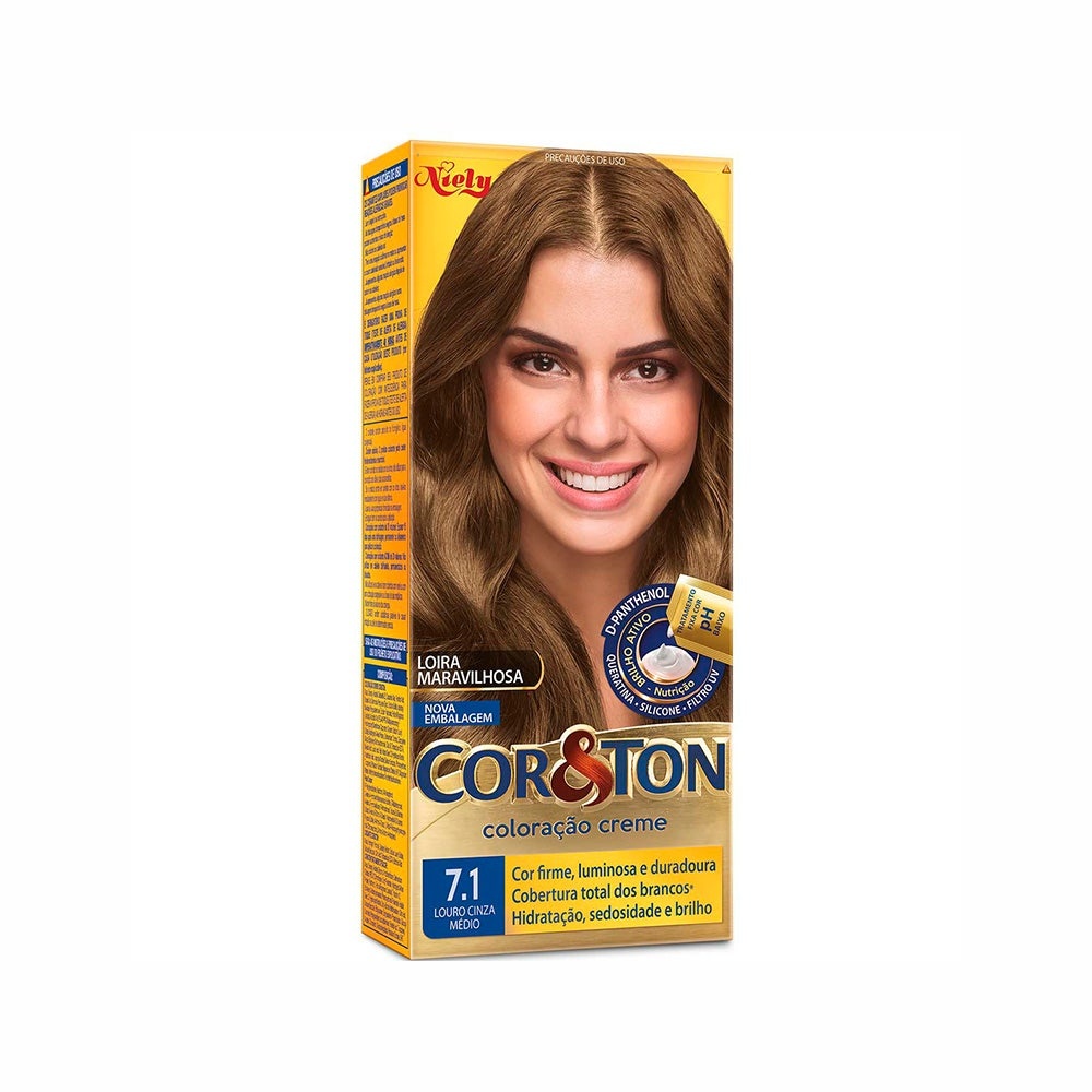 Tintura Cor & Ton 7.1 Louro Cinza Médio - Beauty