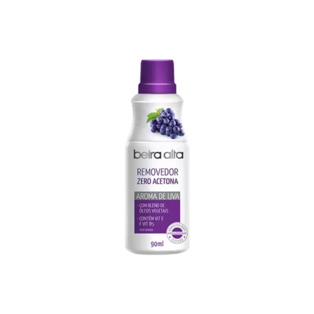 Removedor De Esmalte Beira Alta Zero Acetona Uva 90ml em Oferta na Shopee