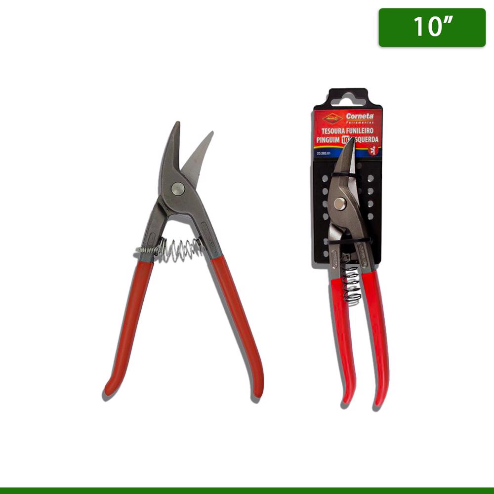 Tesoura para Chapas Tipo Pinguim Corte de Calhas Coifas 10 polegadas Corte Esquerda