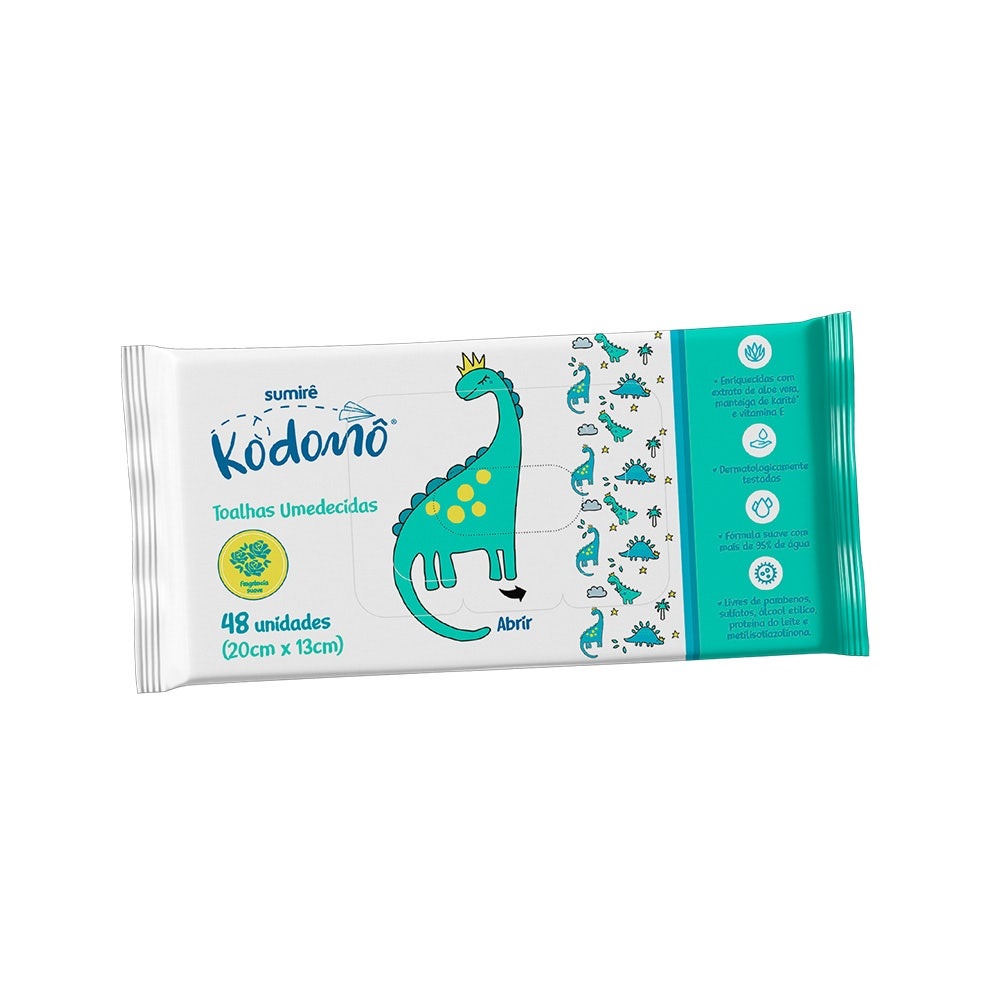 Lenço Umedecido Sumirê Kodomô C/48 em Oferta na Shopee