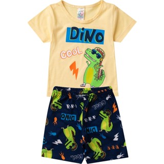Pijama Verão Infantil Masculino Kappes Amarelo