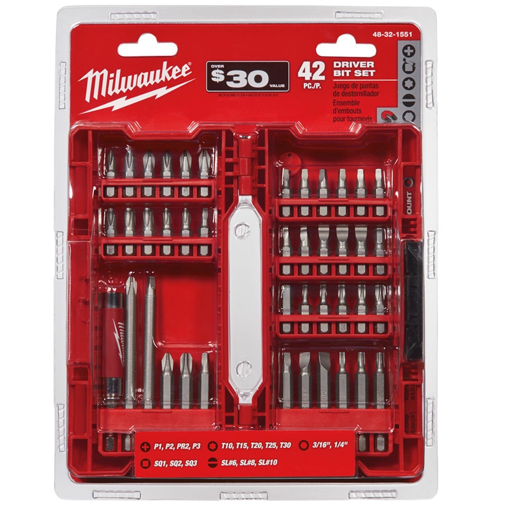 Kit Bit com 42 Peças 48-32-1551 - Milwaukee em Oferta na Shopee