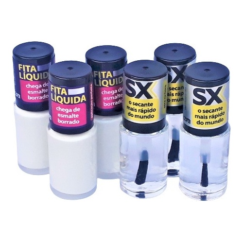Kit 3 Fita Liquida Cora 9ml + 3 Secantes Sx Cora
