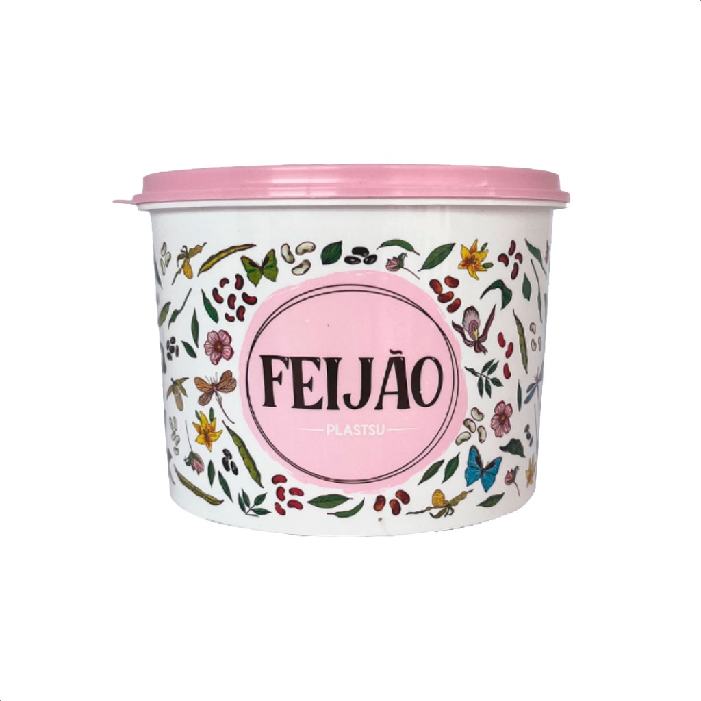 Pote Para Feijão 1,6 Litros Multiuso Decorado Linha Floral