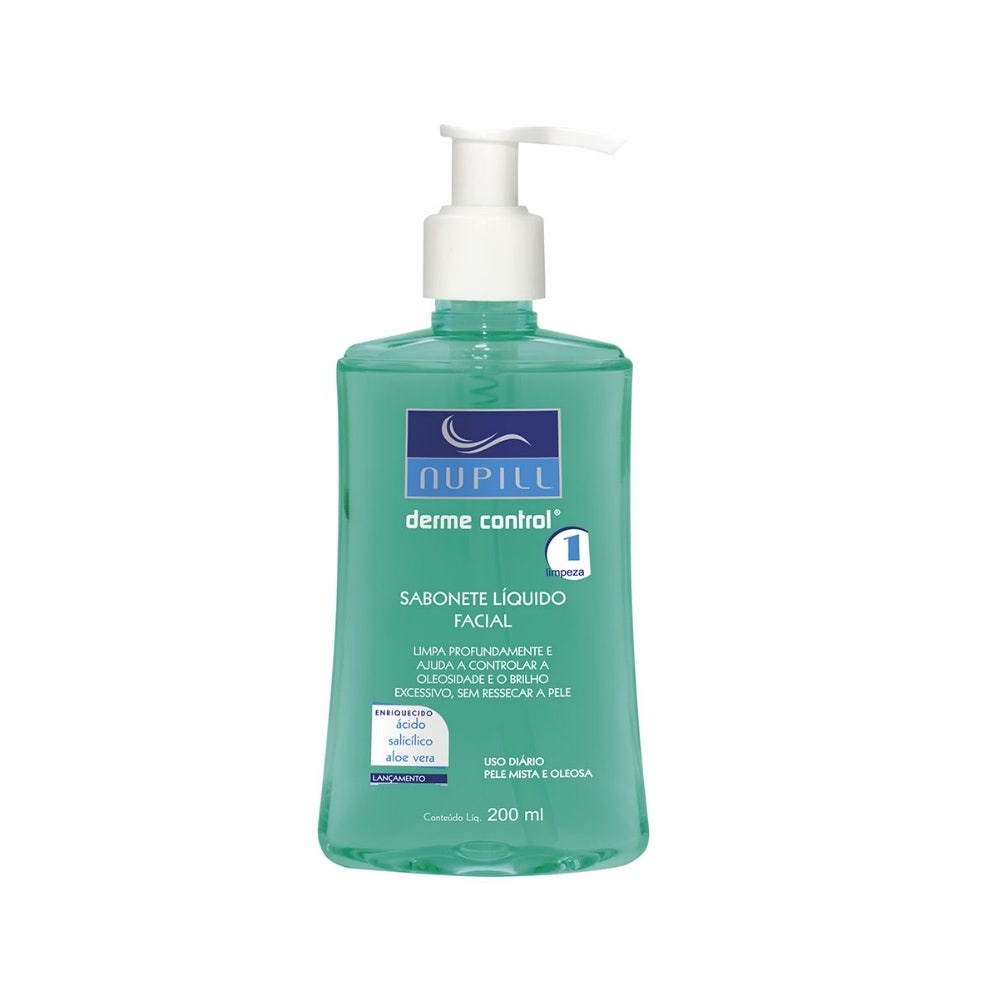 Sabonete Líquido Facial Nupill Derme Control 200ml em Oferta na Shopee