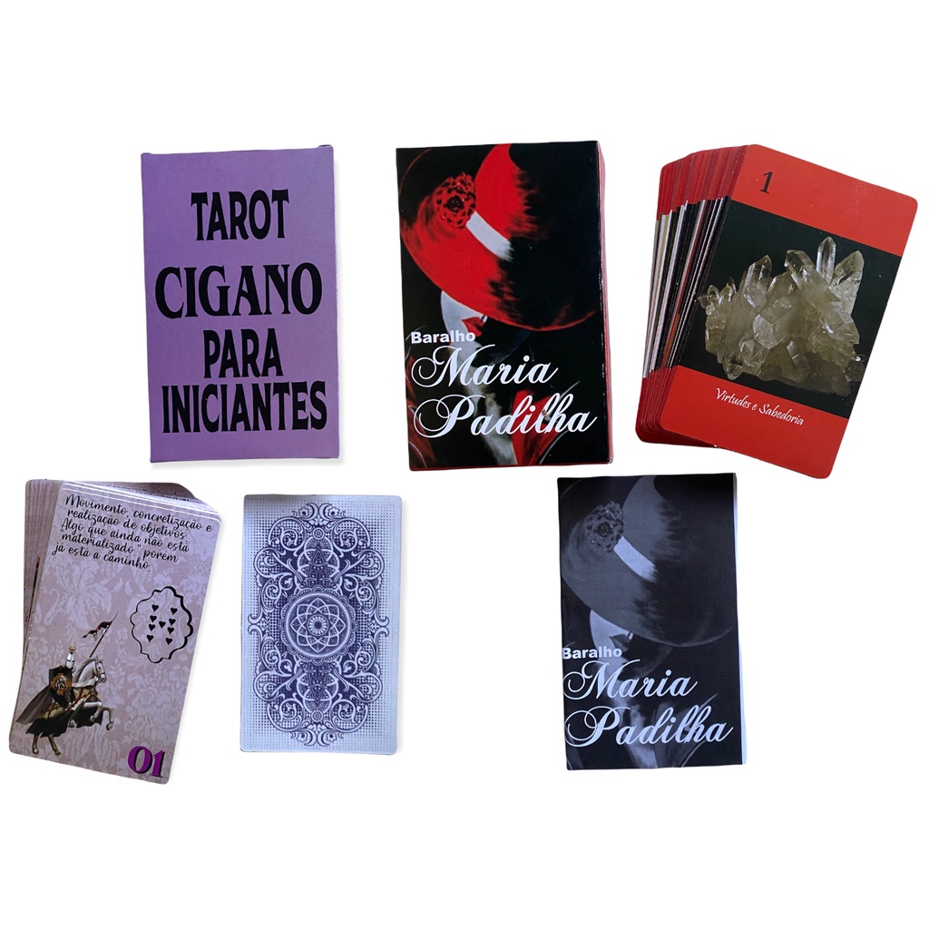 Kit Tarot Taro Cigano Inciantes E Baralho Maria Padilha