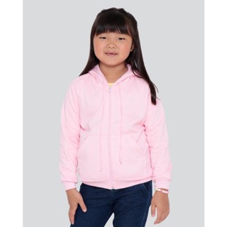 Casaco Infantil Moletom Capuz Rosa Claro
