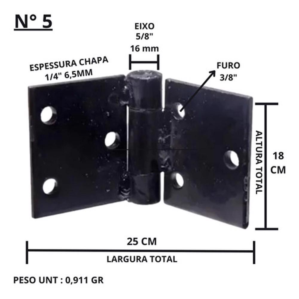 Dobradiça Porteira N 5: Onde Comprar | BuscaProdutos