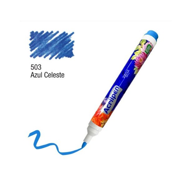 Acrilpen Marcador Para Tecido 503 - Azul Celeste