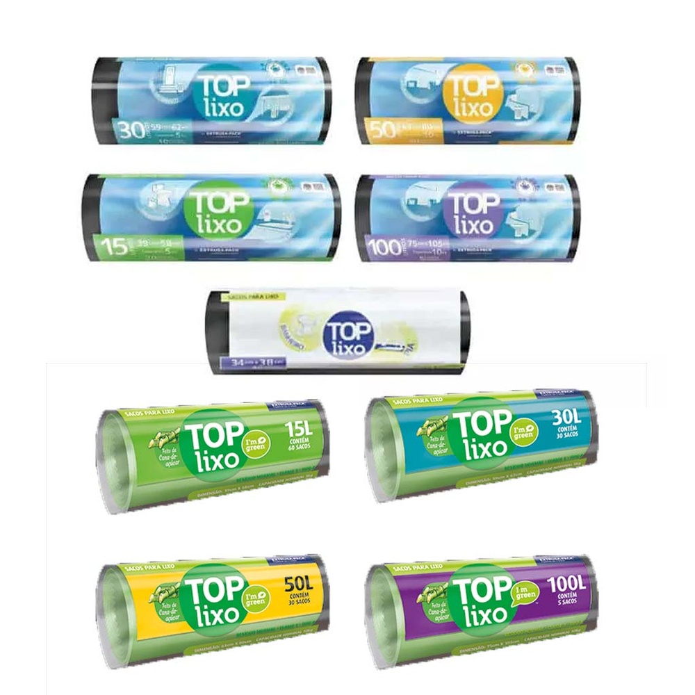 Saco de Lixo Top em Rolo Escolha a Cor e Tamanho - Extrusa Pack