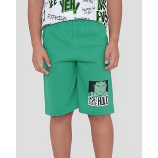 Bermuda Infantil Moletinho Hulk Marvel Verde