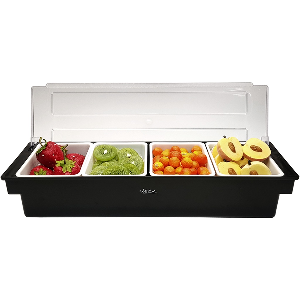 Porta Condimentos Organizador de Bar Restaurantes Condimenteira Profissional 4  divisórias Weck em Oferta na Shopee