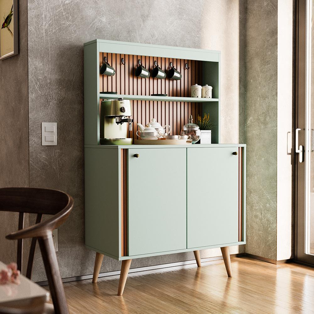 Aparador Buffet Dolce Movelove Menta Ripado 3d 2 Portas