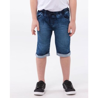 Bermuda Jeans Moletom Infantil Azul