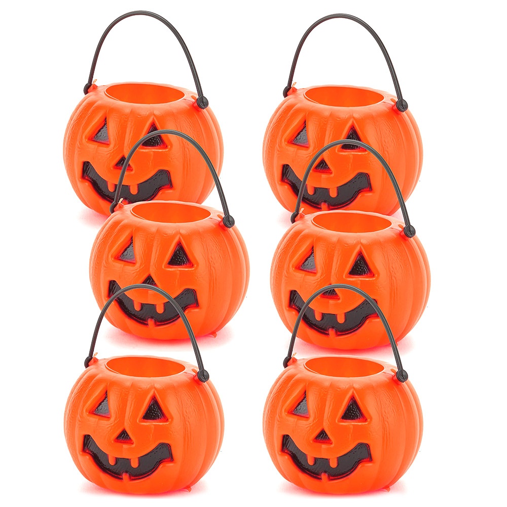 Halloween Enfeite Mini Balde Abóbora Ref.H026 c/6