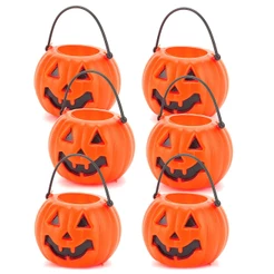 Halloween Enfeite Mini Balde Abóbora Ref.H026 c/6