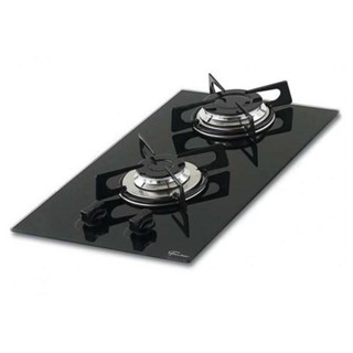 Cooktop Fischer 2 Bocas Vidro Preto Chama Rápida Bivolt