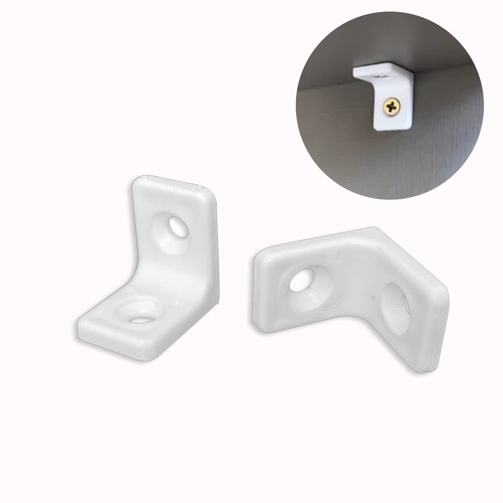 Cantoneira 2 Furos 100pçs Cadeirinha Para Móveis - Branca ou Preta em Oferta na Shopee