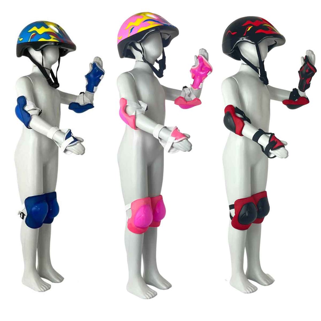 Kit Proteção Infantil Zippy Capacete Joelheiras Cotoveleiras Munhequeiras Várias Cores