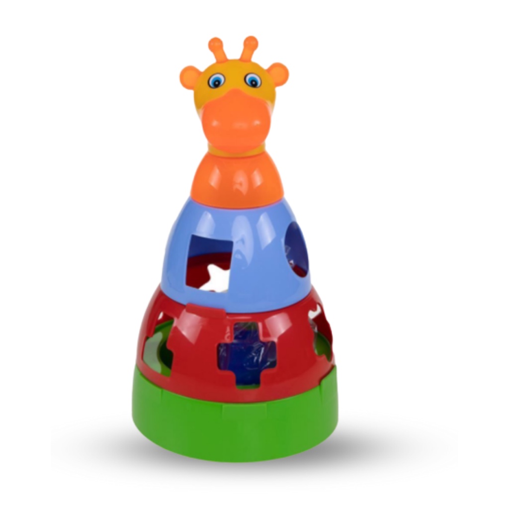 Brinquedo Didático de Empilhar Girafa Encaixar Pecinhas Montar Bebê Pedagógico
