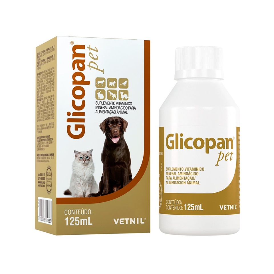 Glicopan Pet Suplemento Vitamínico Mineral Aminoácido 125ml