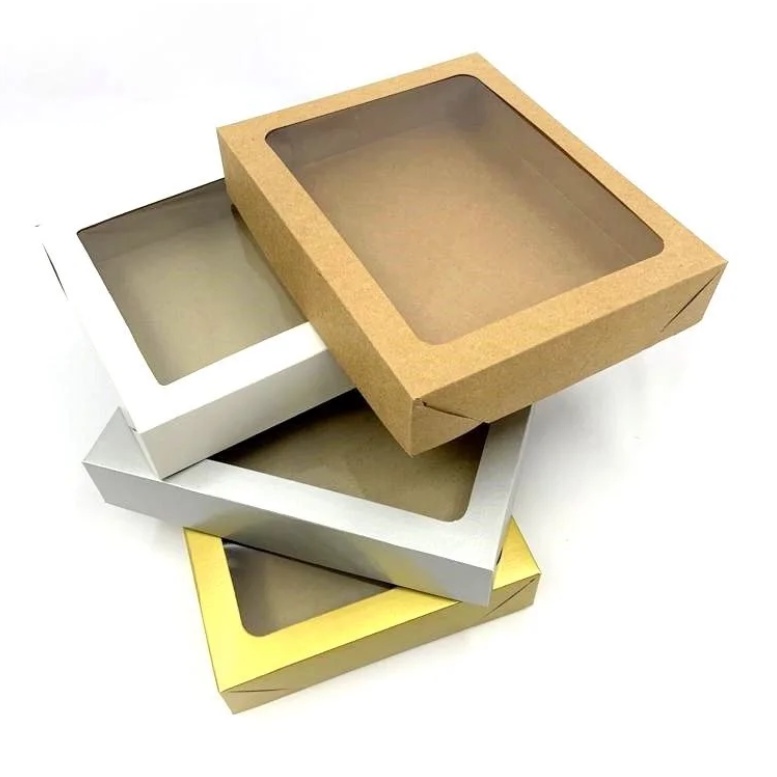 20 Caixas de Papel Cartão ou Kraft Com Visor- 24x19x4,5 | Para Presentes, Cosméticos ou Artesanatos em Oferta na Shopee