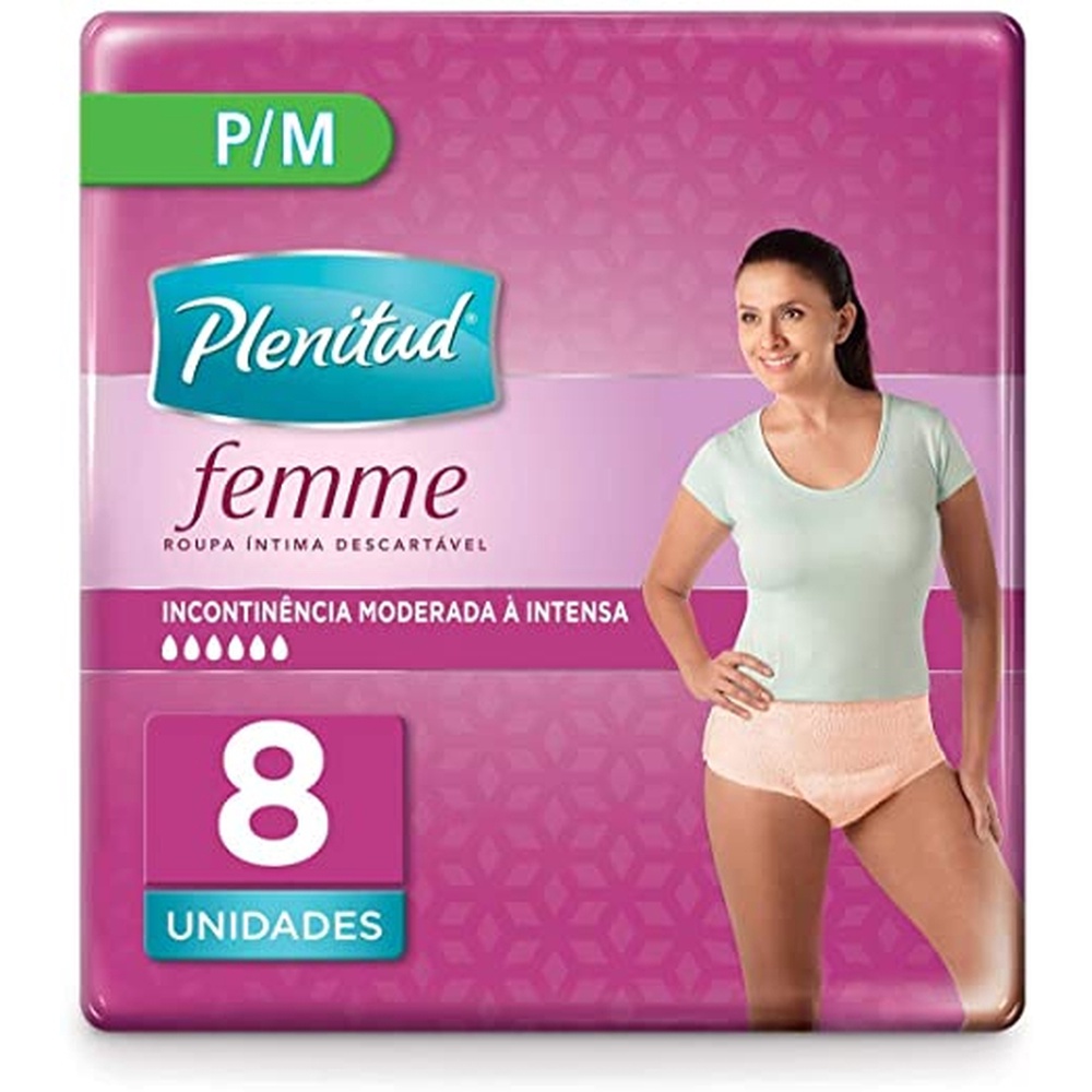Fralda Plenitud Active Feminina P/M com 8 Unidades